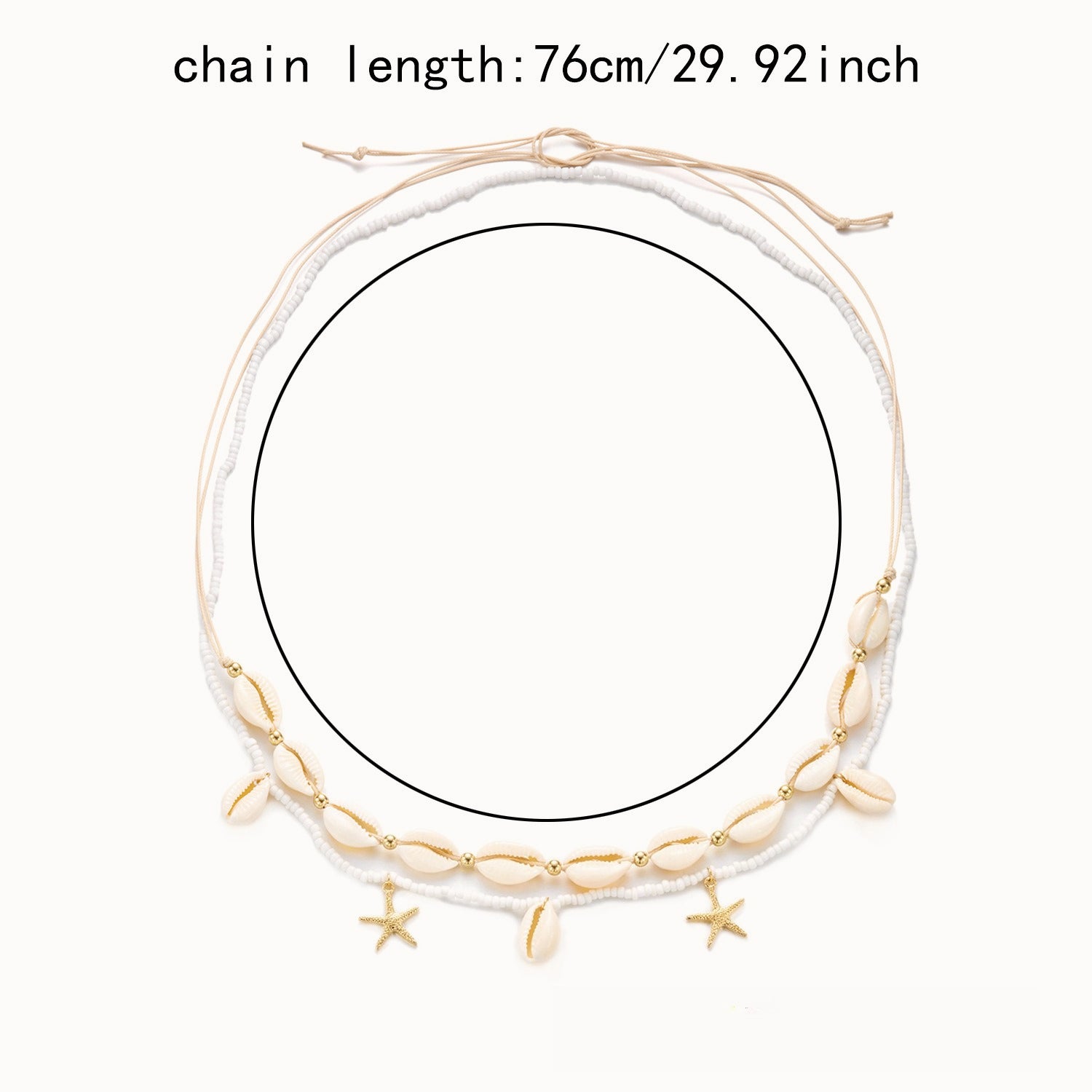 Boho Shell Beaded Elastic Waist Chain Set