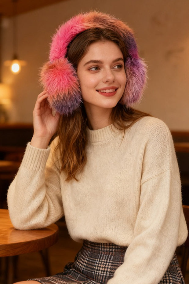 Plush Fox Fur Oversized Winter Earmuffs Main image