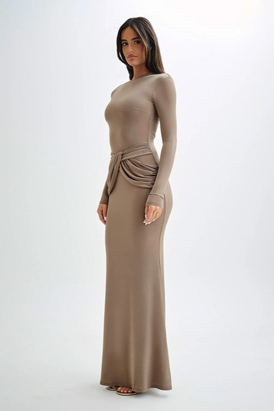 Long Sleeve Crew Neck Maxi Dress Main image
