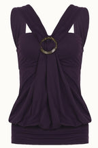 Ring Detail Ruched Halter Top