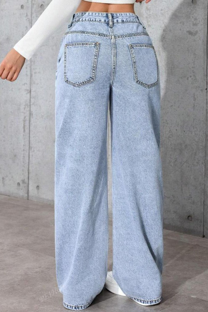 High Waist Straight Leg Wide Leg Jeans Secondary image