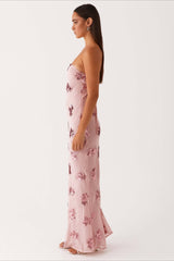 Strapless Sequin Embroidery Backless Floral Dress