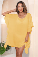 Solid Ruffle Loose Beach Style Cover Up