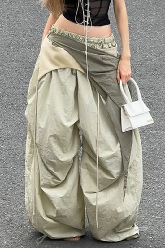 West Coast Style Pleated Ribbon Cargo Pants Secondary image