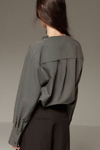 Vintage Relaxed Draped Neck Blouse