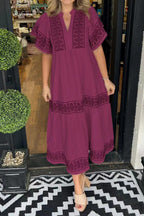 Printed Loose Fit Midi Boho Dress