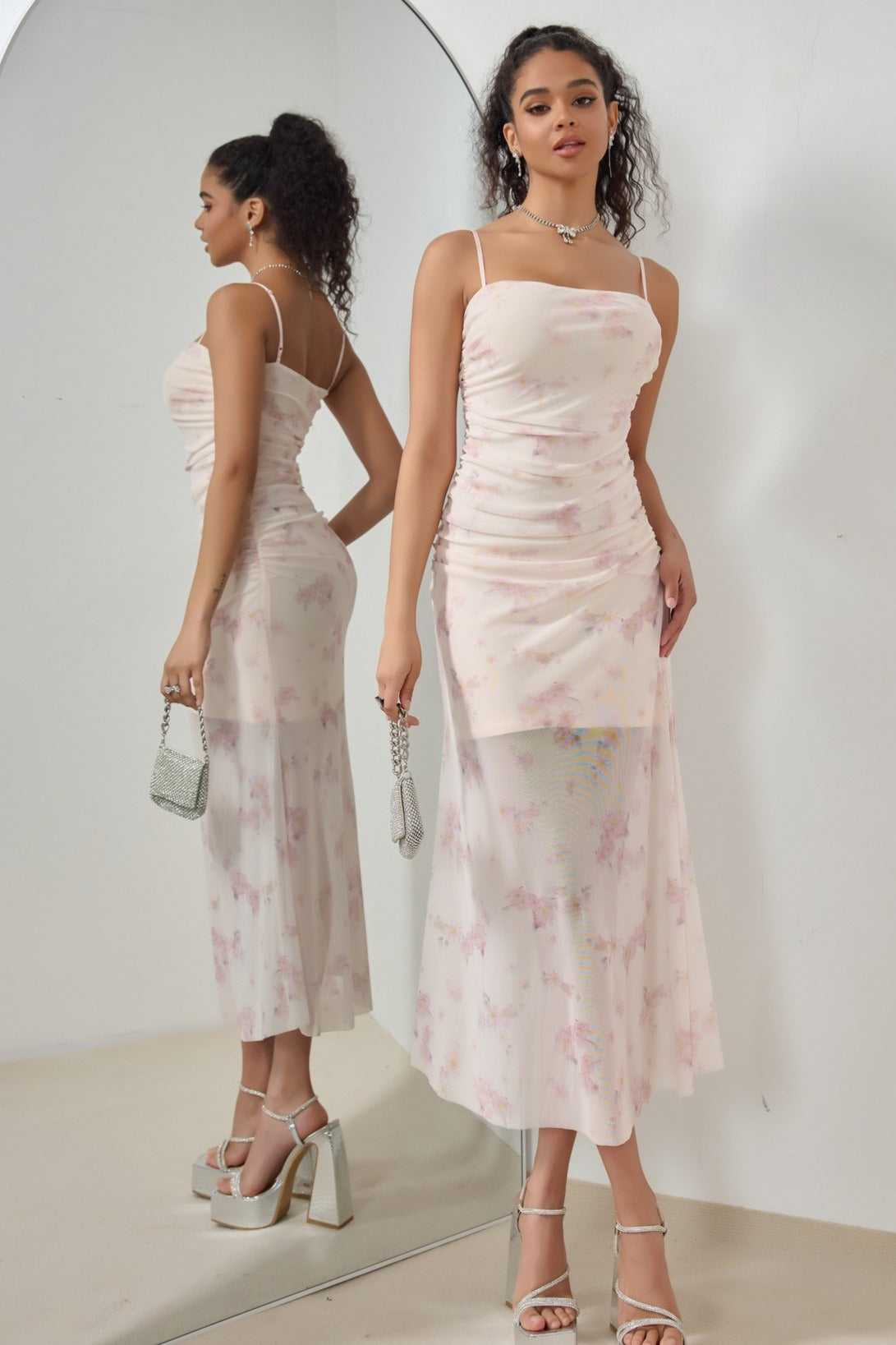 Strap Vacation Stretch Mermaid Maxi Floral Dress Main image