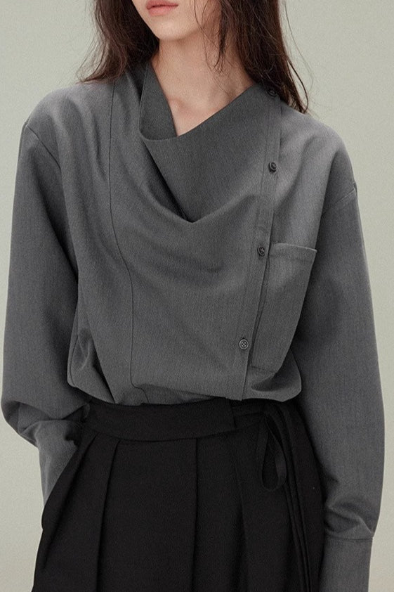 Vintage Relaxed Draped Neck Blouse Main image