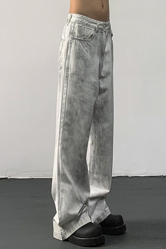 White Dirty Fit Vintage Relaxed Straight Jeans Secondary image