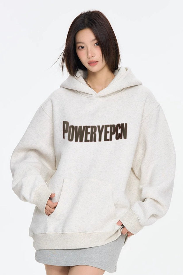 Letter Graphic Oversized Fleece Hoodie Main image