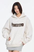 Letter Graphic Oversized Fleece Hoodie