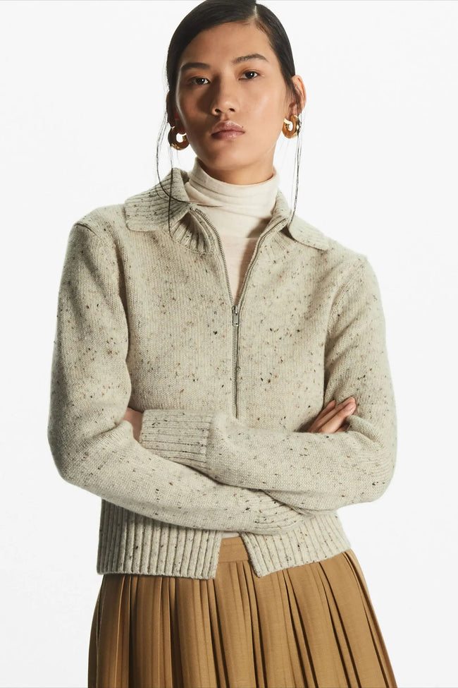 Casual Wool Blend Short Cardigan Main image