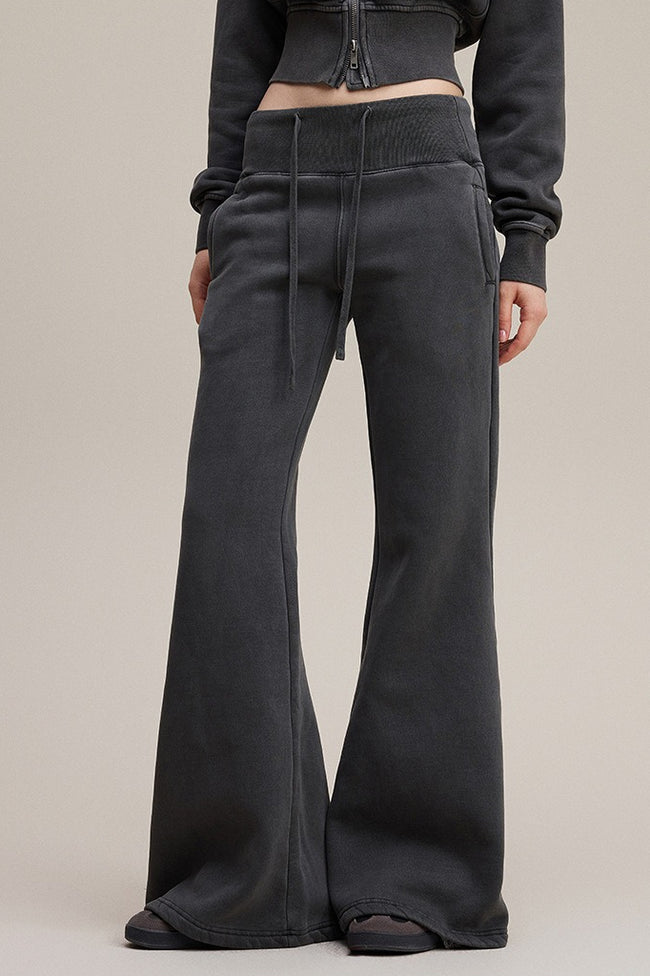Fleece Lined Bodycon Flared Knit Pants Main image