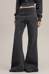 Fleece Lined Bodycon Flared Knit Pants