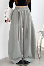 Fleece Lined Curved High Waist Knit Pants