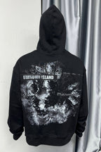 Washed Graphic Cropped Hoodie