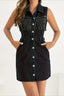 Beaded Fringe Denim Mini Dress