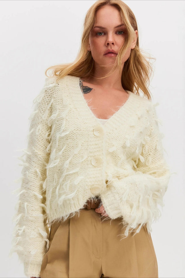 Slouchy V-Neck Tasseled Loose Solid Sweater Main image