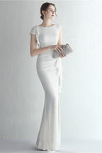 Glitter High Neck Mermaid Slit Formal Dress