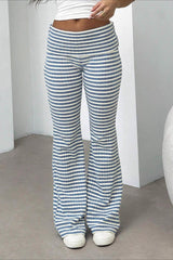 Casual Slim Stripe Flare Pants