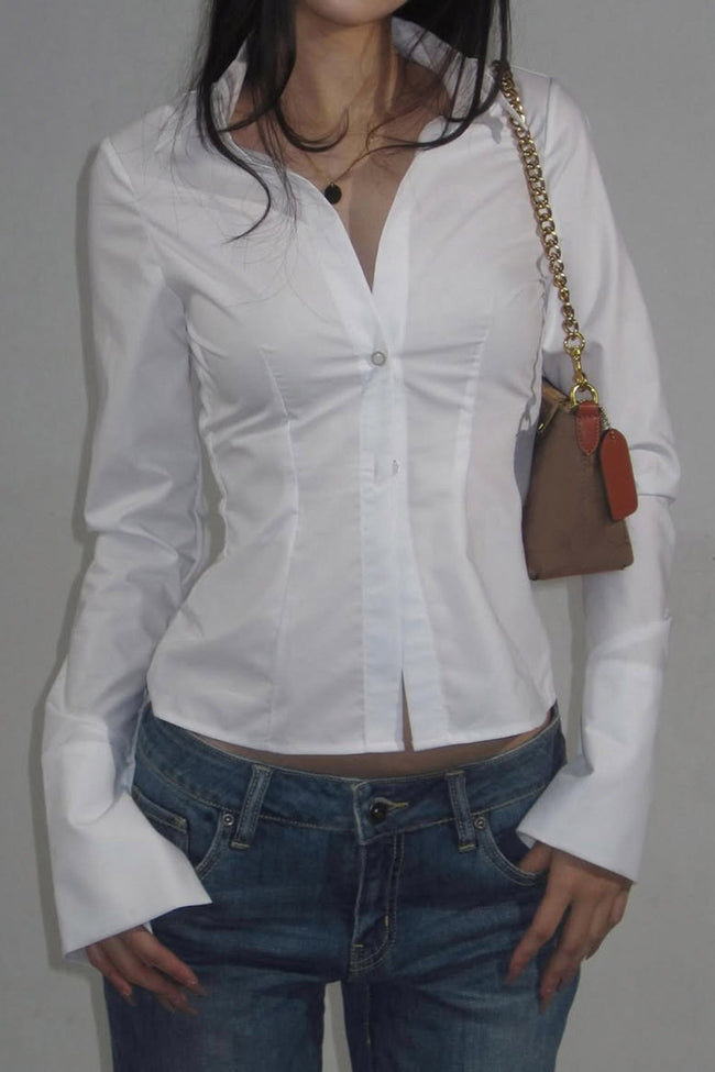 Waist Defining Flare Sleeve Blouse Main image