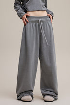 Double Waist Vintage Denim Knit Pants