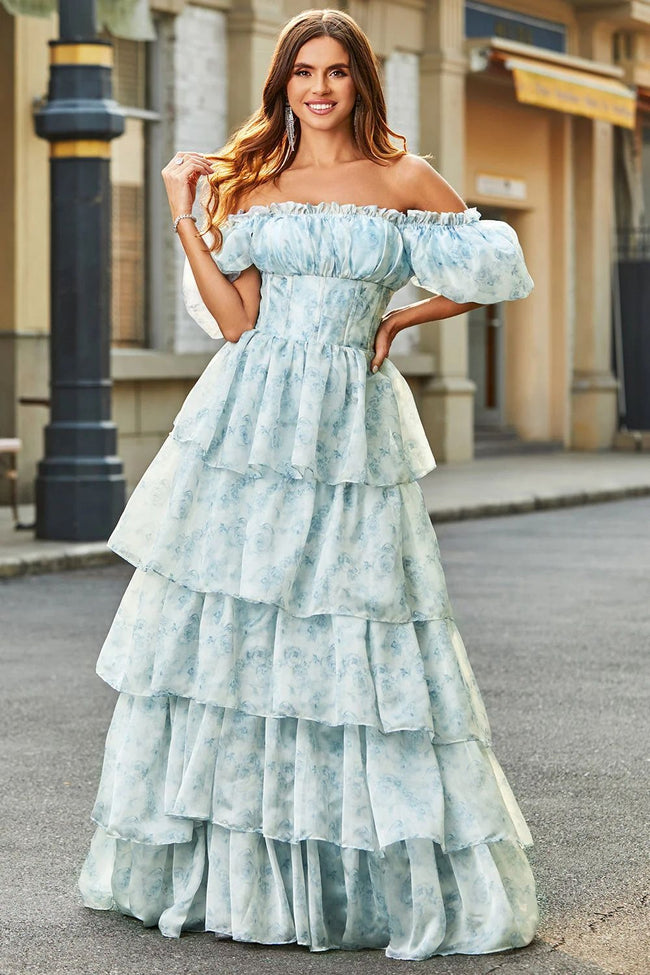 Ruffle Sleeve Tie Waist Floral Maxi Dress Main image