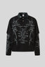 Barbed Wire Graphic Layered Polo Collar Tee