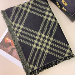 Classic Checkered Wool Blend Christmas Scarf