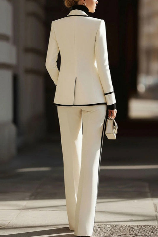 Structured Double Breasted Two Piece Blazer Casual Pants Set Secondary image