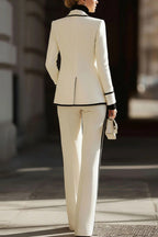 Structured Double Breasted Two Piece Blazer Casual Pants Set