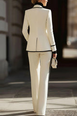 Structured Double Breasted Two Piece Blazer Casual Pants Set