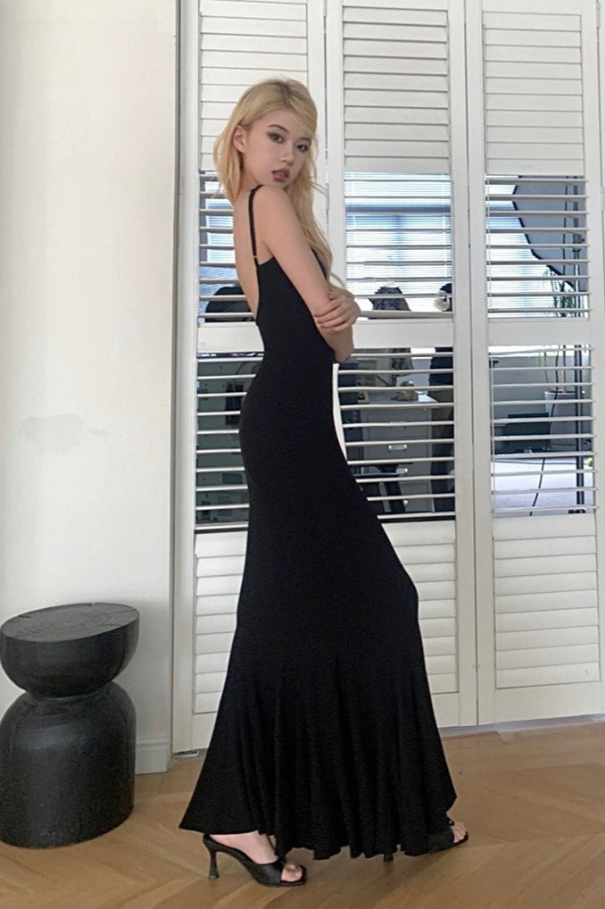 Sexy Spaghetti Strap Backless Formal Dress