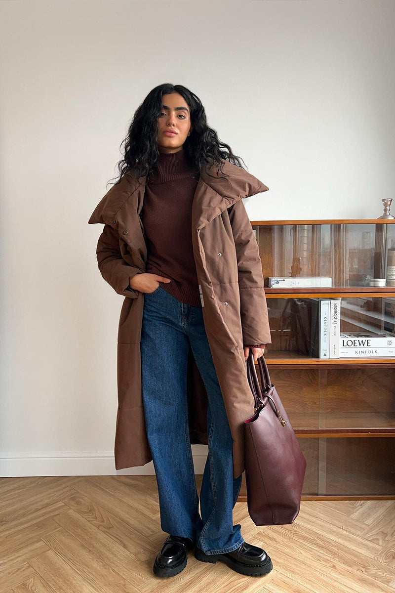 Long Stand Collar Relaxed Quilted Puffer Jacket Secondary image