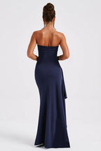 Strapless High Slit Maxi Party Dress