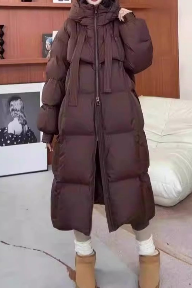 Trendy Long Hooded Puffer Jacket