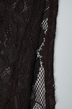 Asymmetrical Shoulder Lace Patchwork Cropped Tee