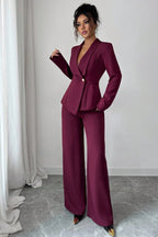 Long Sleeve Two Piece Blazer Pants Set