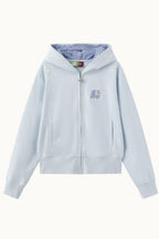 Leopard Lined Devil Horn Cross Zip Hoodie