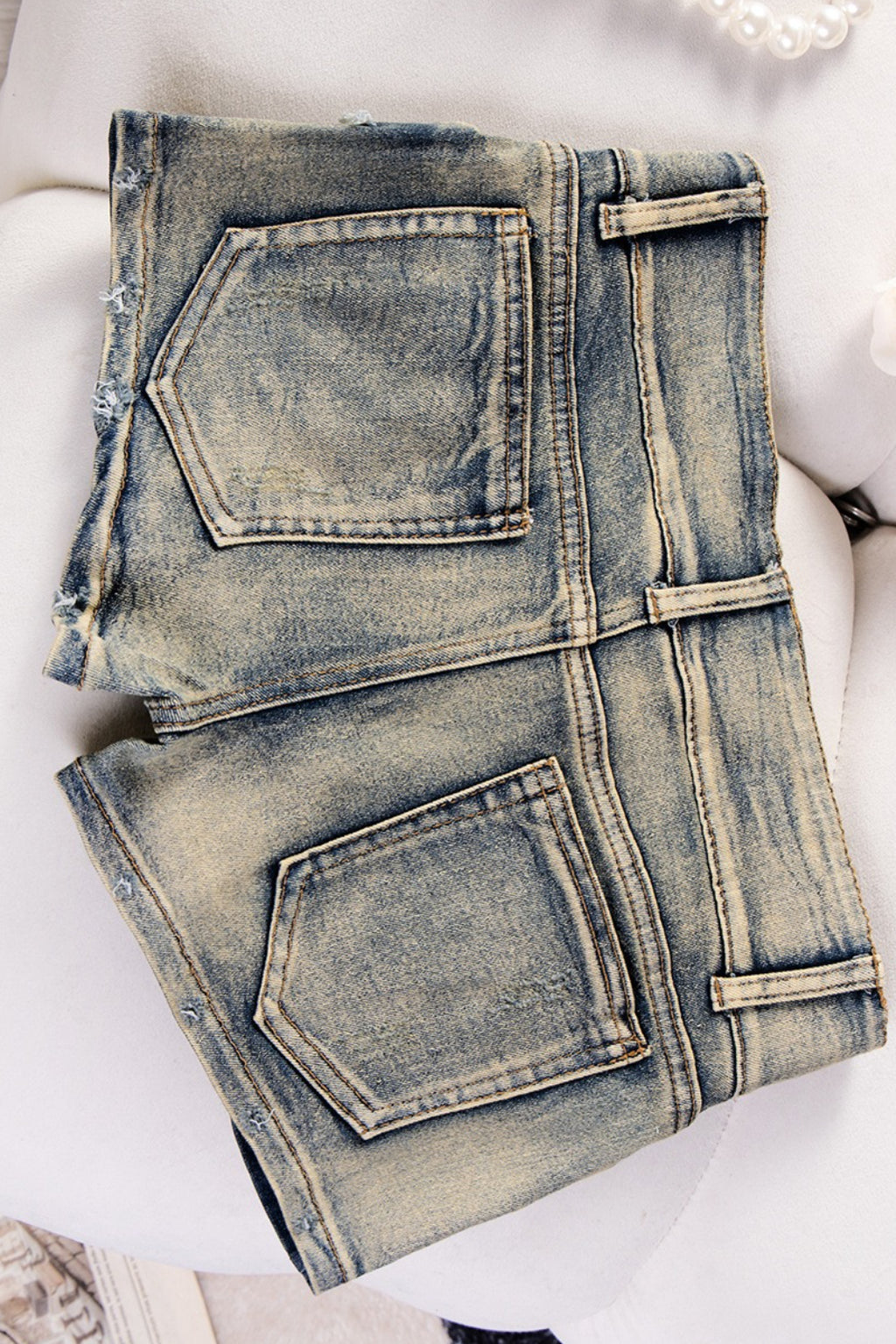 Vintage Low Rise Slim Fit Denim Shorts