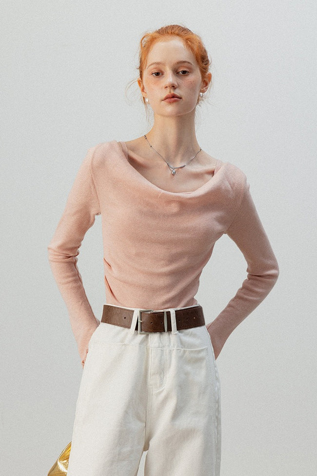 Burgundy Mock Two Piece Knit Top Main image