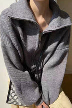 Slouchy High Neck Loose Solid Sweater