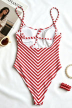 Striped Slim Fit One Piece Swimwear