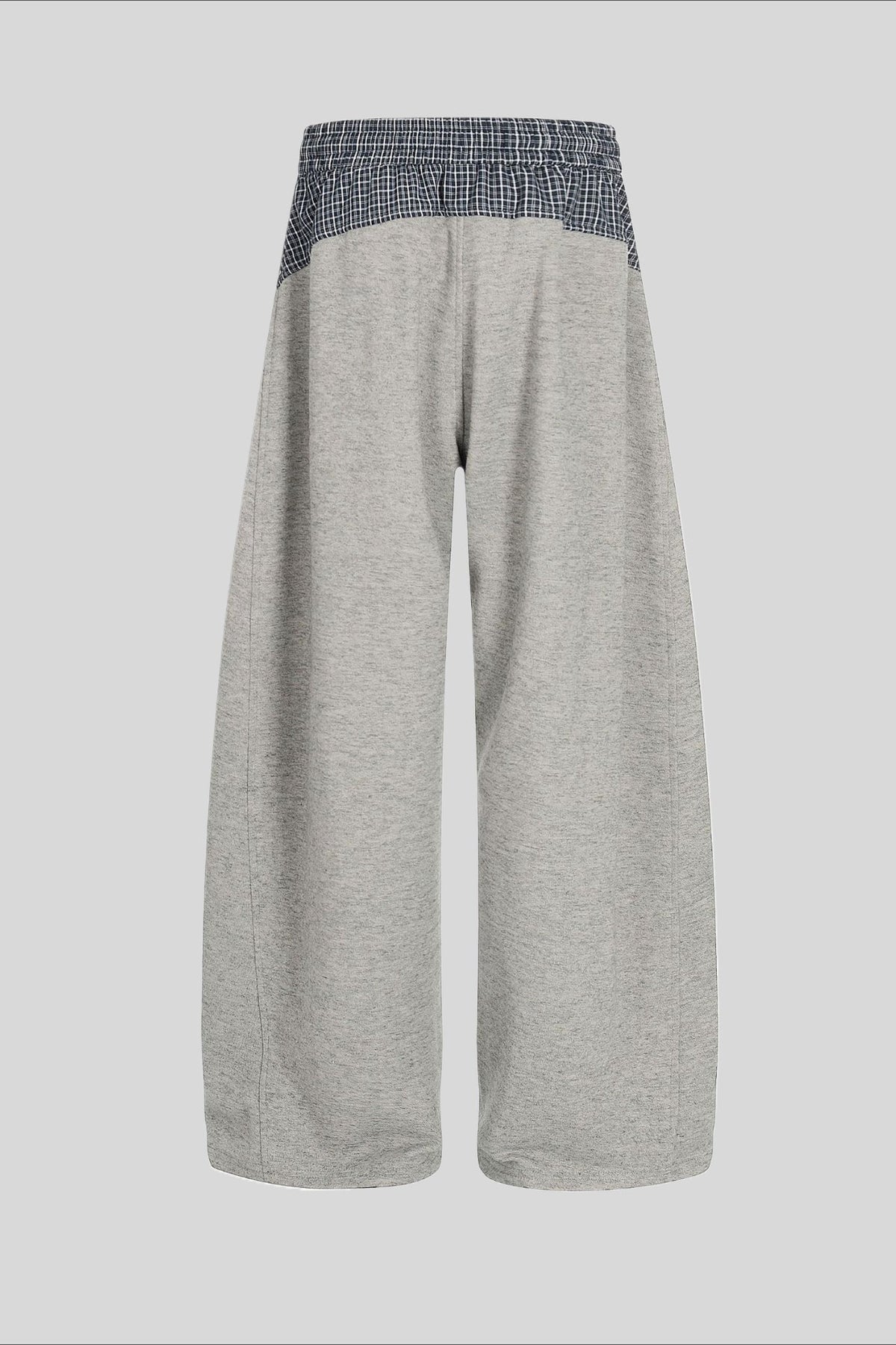 Plaid Panel Barrel Leg Sweatpants