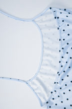 Polka Dot Ruched Spaghetti Strap Halter Top