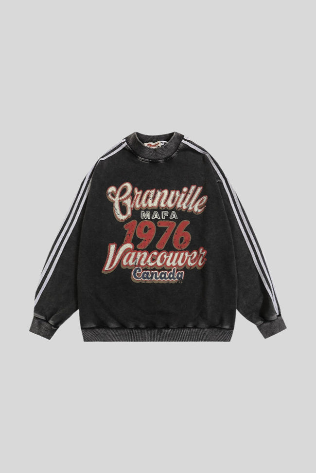 Vintage Varsity Typography Washed Oversized Sweatshirt Main image