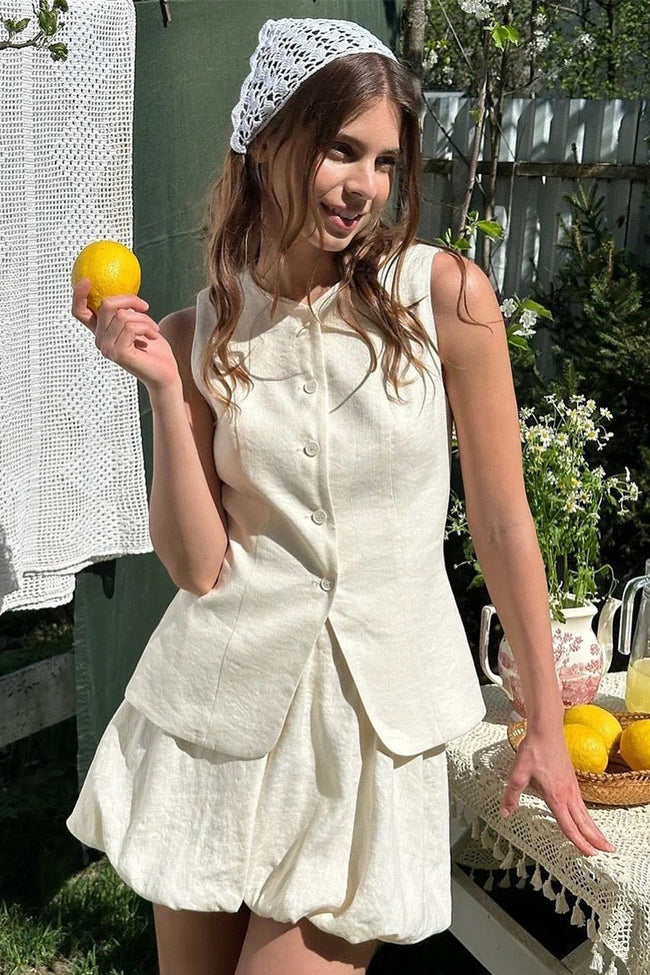 Vest Top Bubble Mini Skirt Set Main image