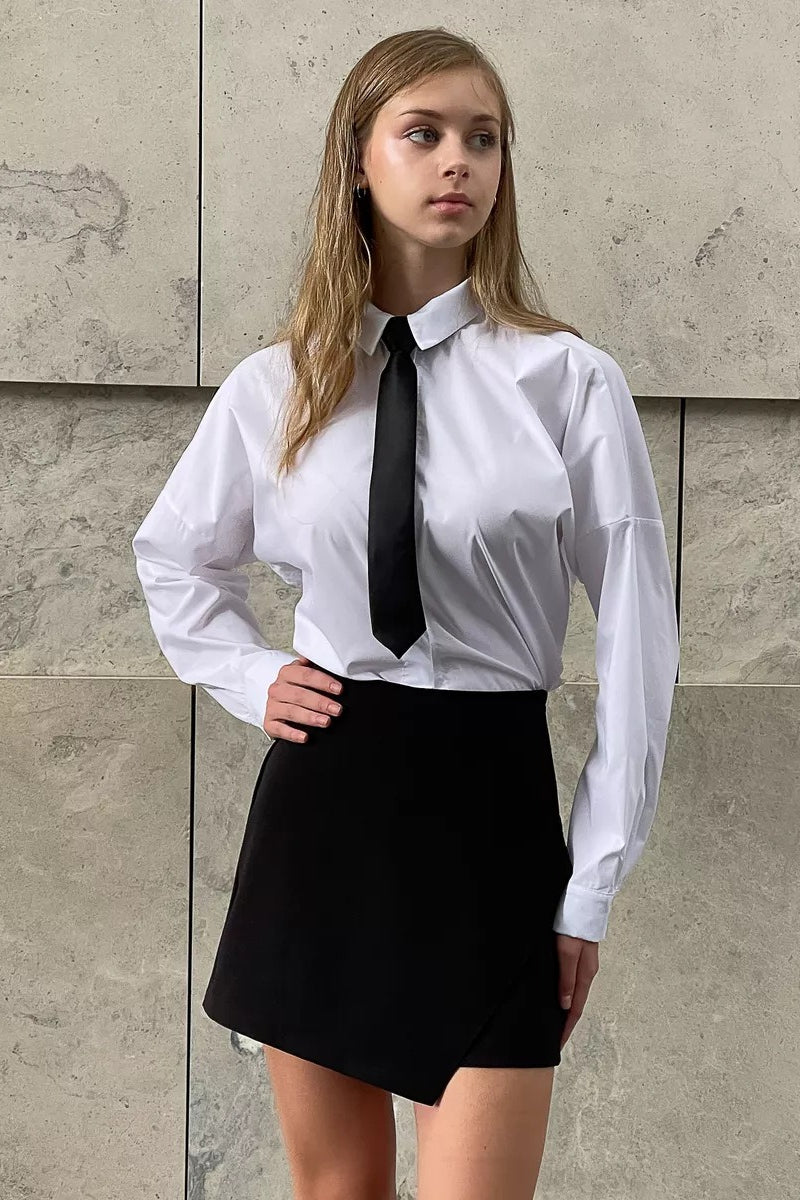 High Waist Asymmetric Slim Fit Casual Skort Secondary image
