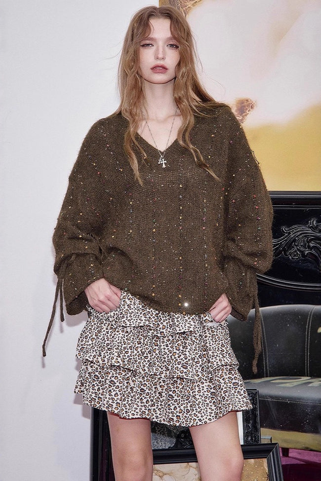 V Neck Long Sleeve Relaxed Sweater Main image