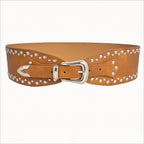 Studded Patchwork Alloy Wide Waist Belt